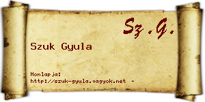 Szuk Gyula névjegykártya